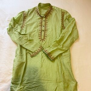 Green Embroidered Kurta
